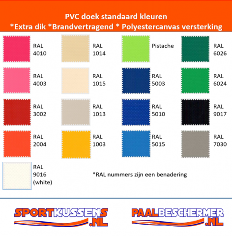 standaard kleuren van extra dik PVC doek met M2 classificatie 